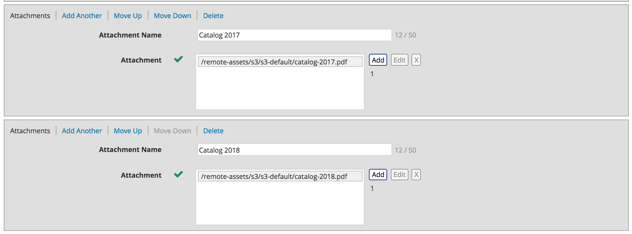 AWS S3 Assets - Attachments Form