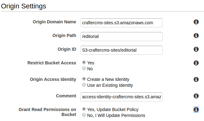 Serverless Site - CloudFront Origin Settings