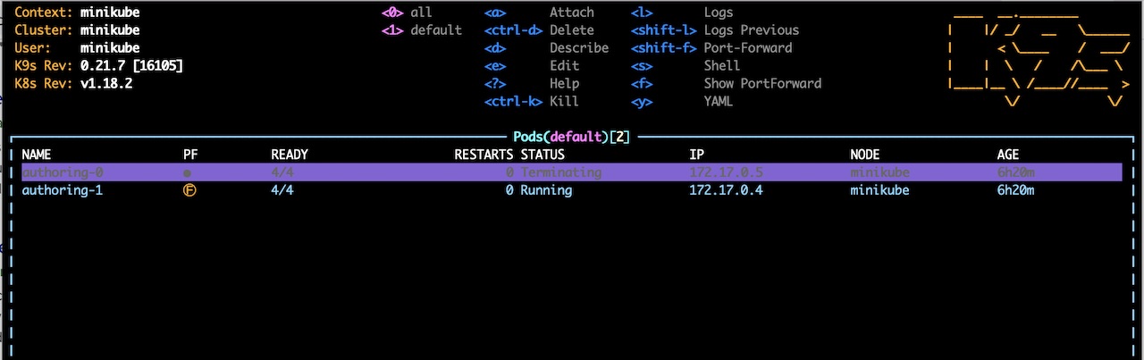 Studio Clustering using Kubernetes deployments - k9s