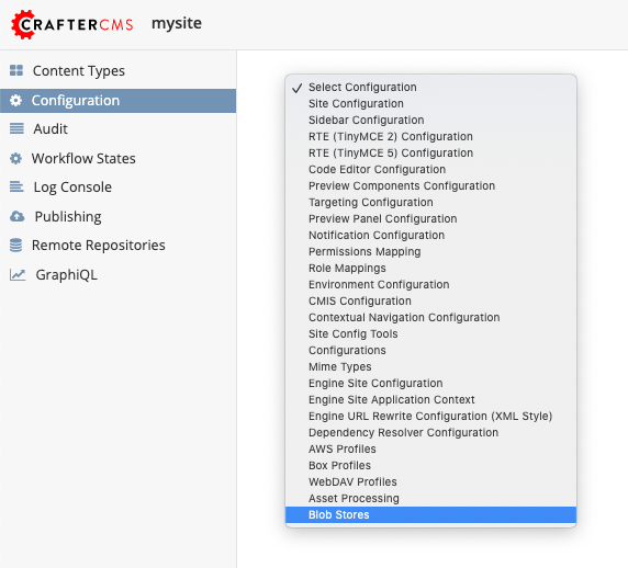 Configurations - Open Blob Stores Configuration