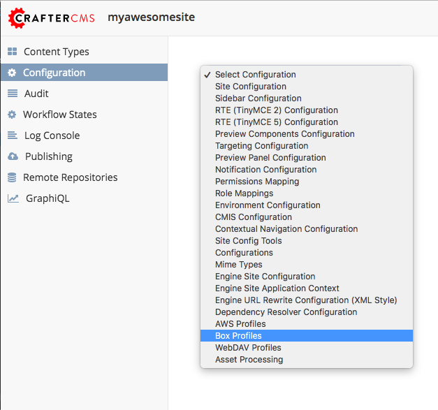 Configurations - Open Box Profiles Configuration