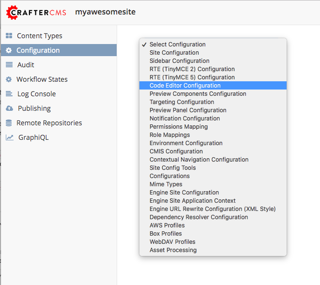 Configurations - Open Code Editor Configuration