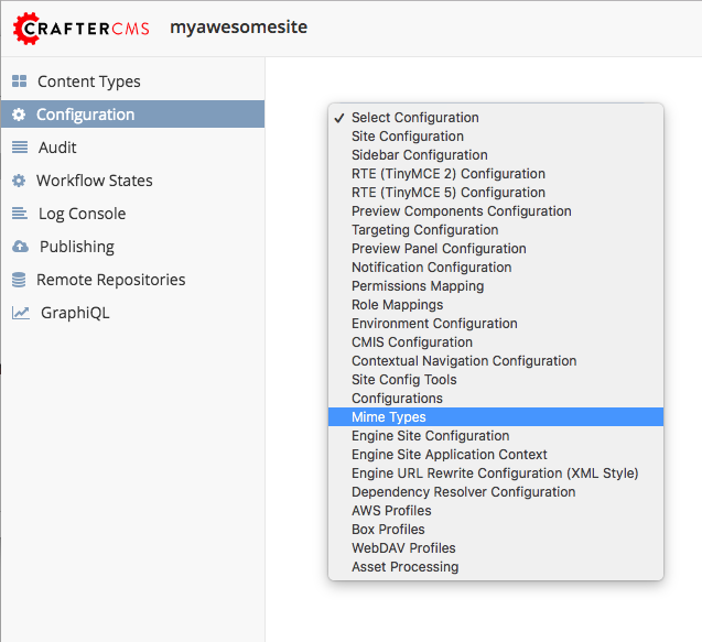 Configurations - Open Mime Types Configuration