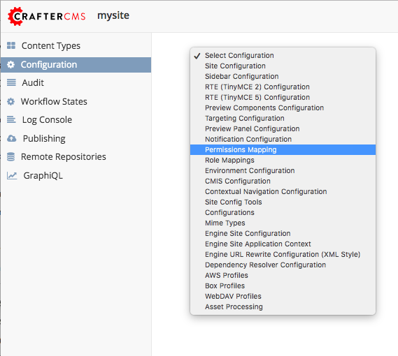 Configurations - Open Permission Mappings