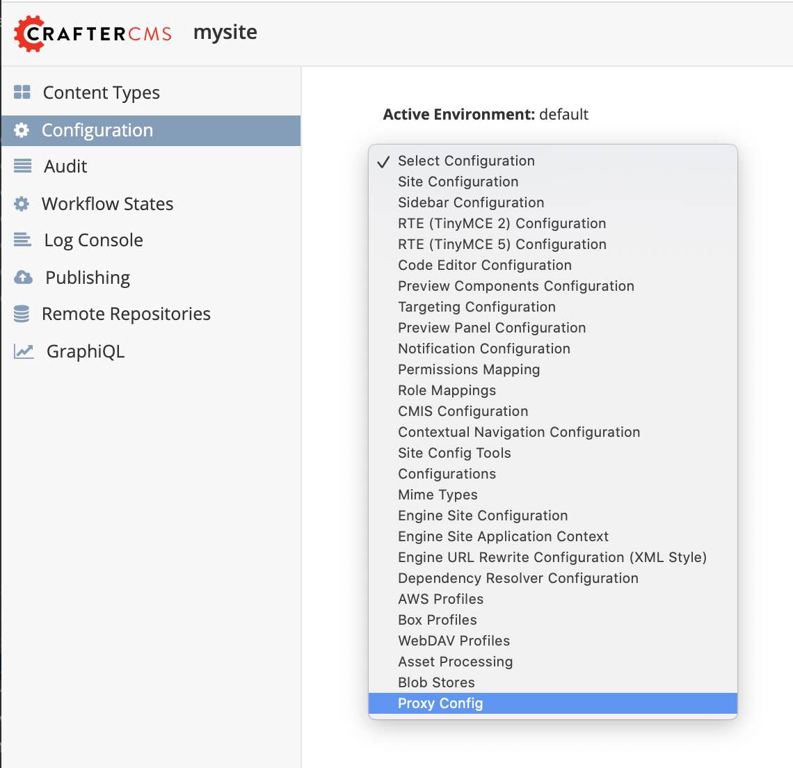 Configurations - Open Proxy Configuration