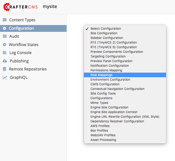 Configurations - Open Role Mappings