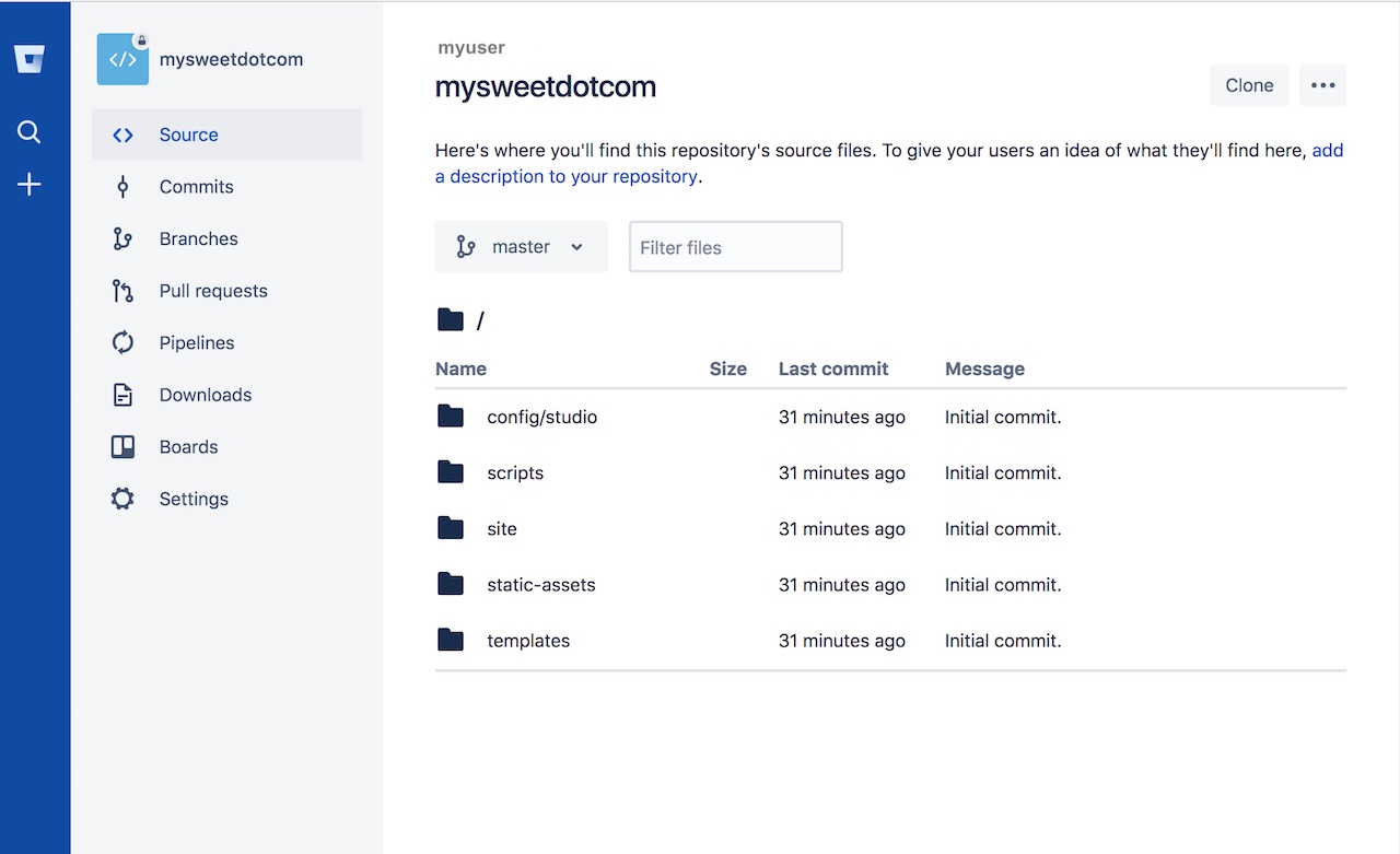 Developer How-Tos - BitBucket project created