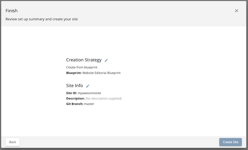 Your First Website - Create Site: Review and Create