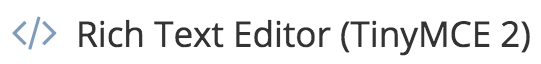 Form Controls - Rich Text Editor (TinyMCE 2)