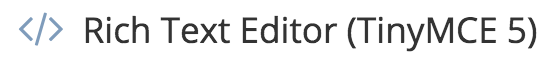 Form Controls - Rich Text Editor (TinyMCE 5)