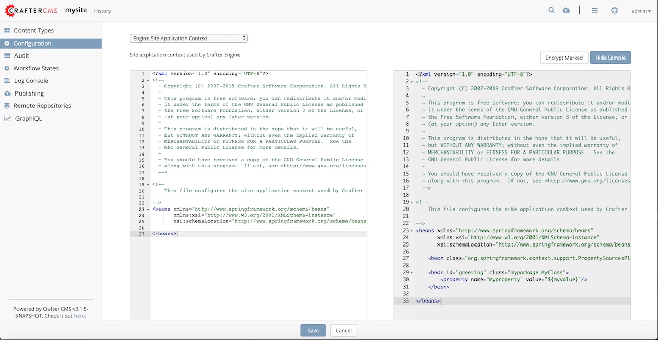 Engine Site Application Context