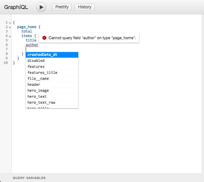 GraphiQL Query Editor