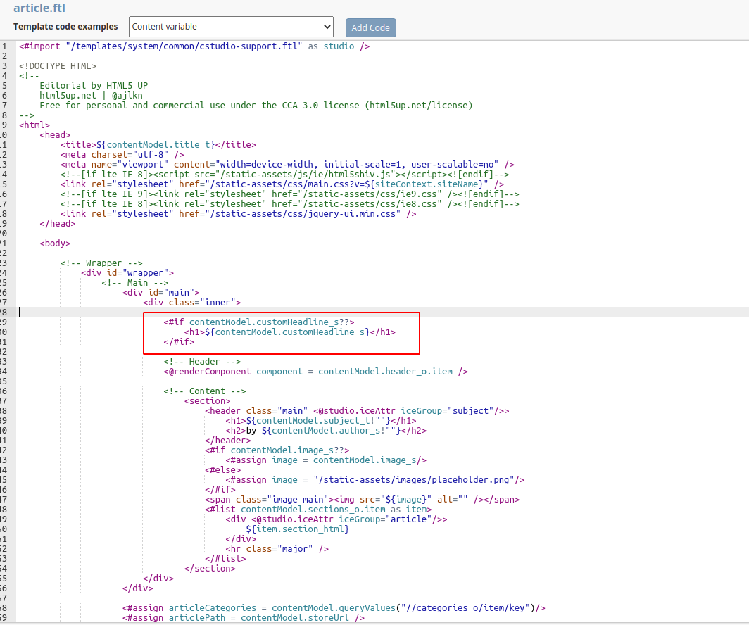 Content Inheritance - New level descriptor update template