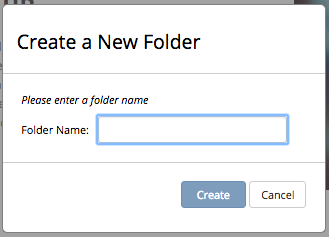 Static Assets - Create Folder Dialog