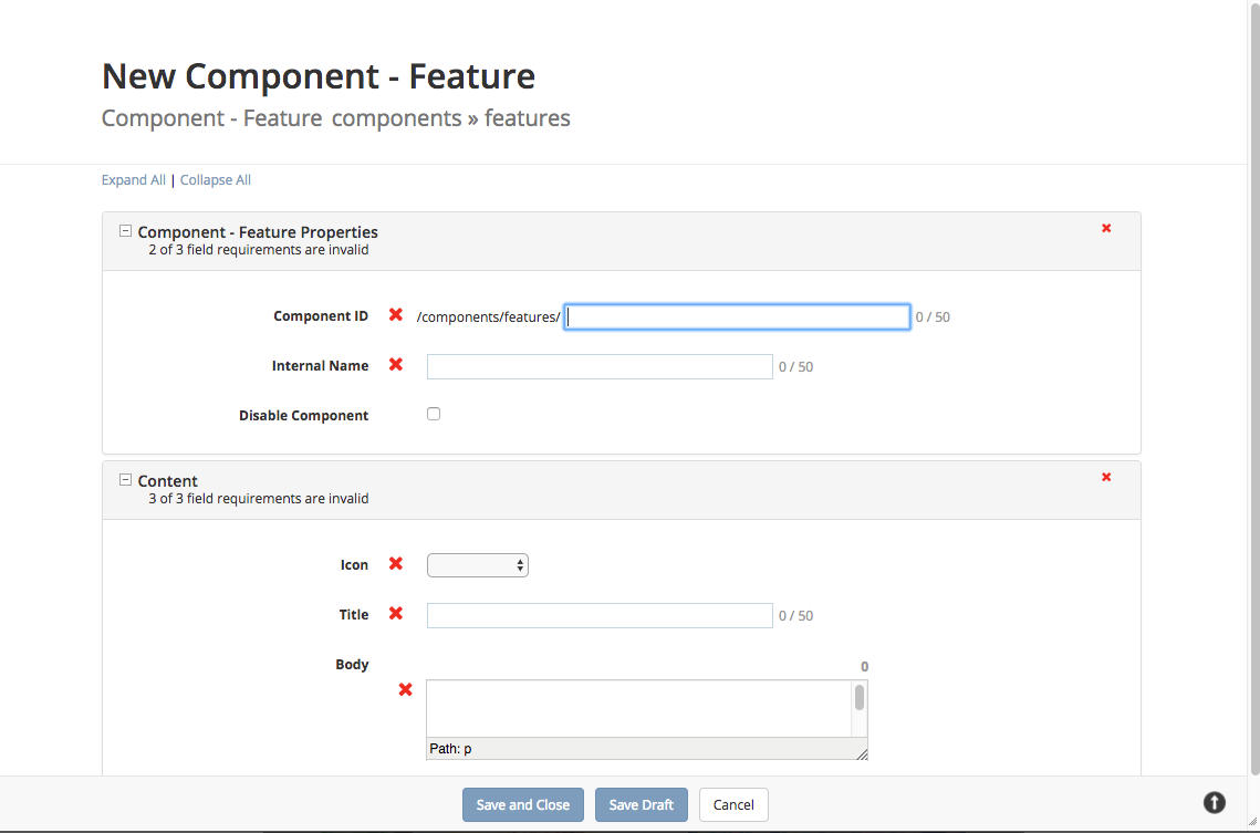 Content Author - Page Components General