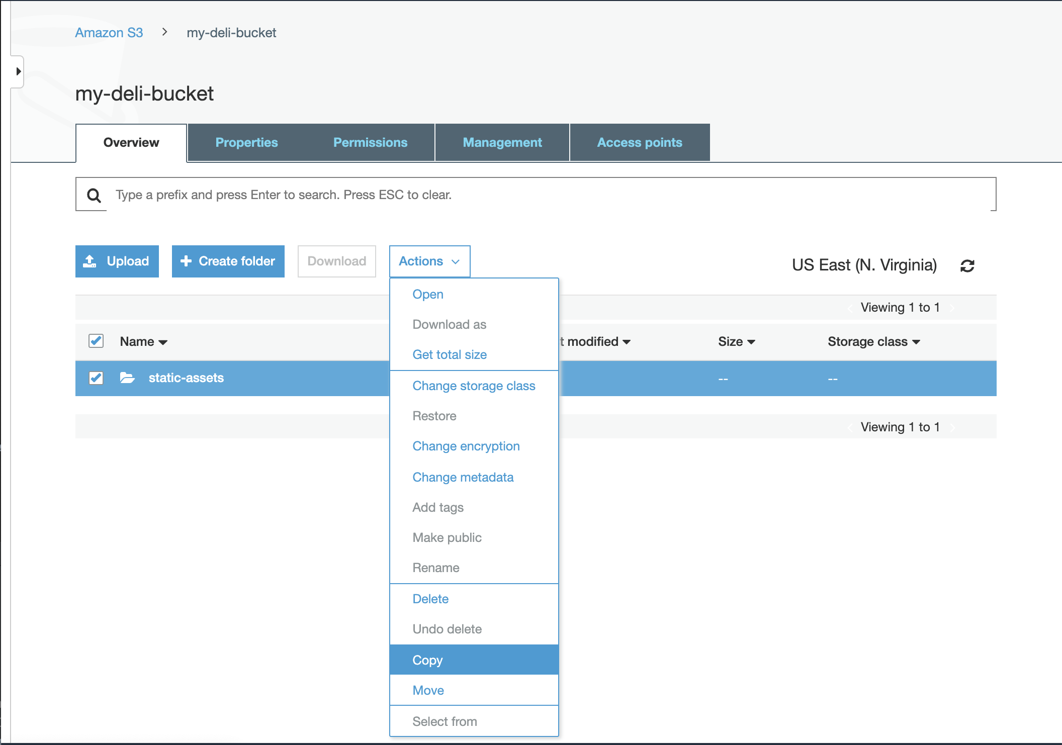 Copy assets in the delivery bucket