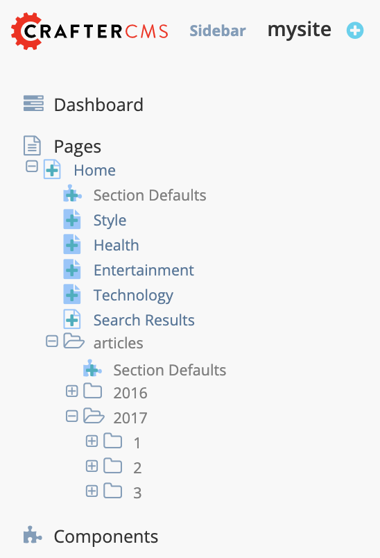 Configurations - Sidebar Configuration Folder Structure