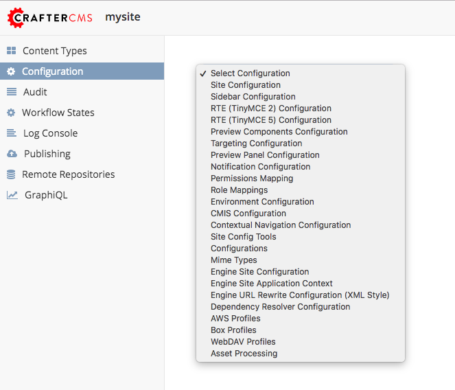 Site Admin - Site Config Configuration