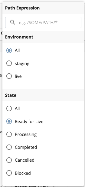 Site Config Publishing - Publishing Queue Filters