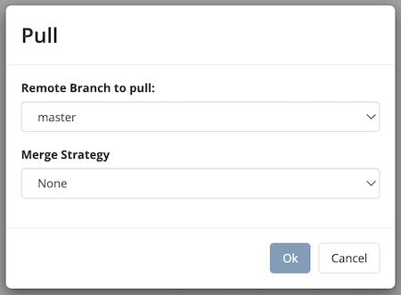 Remote Repositories - Pull from Remote Repository Dialog