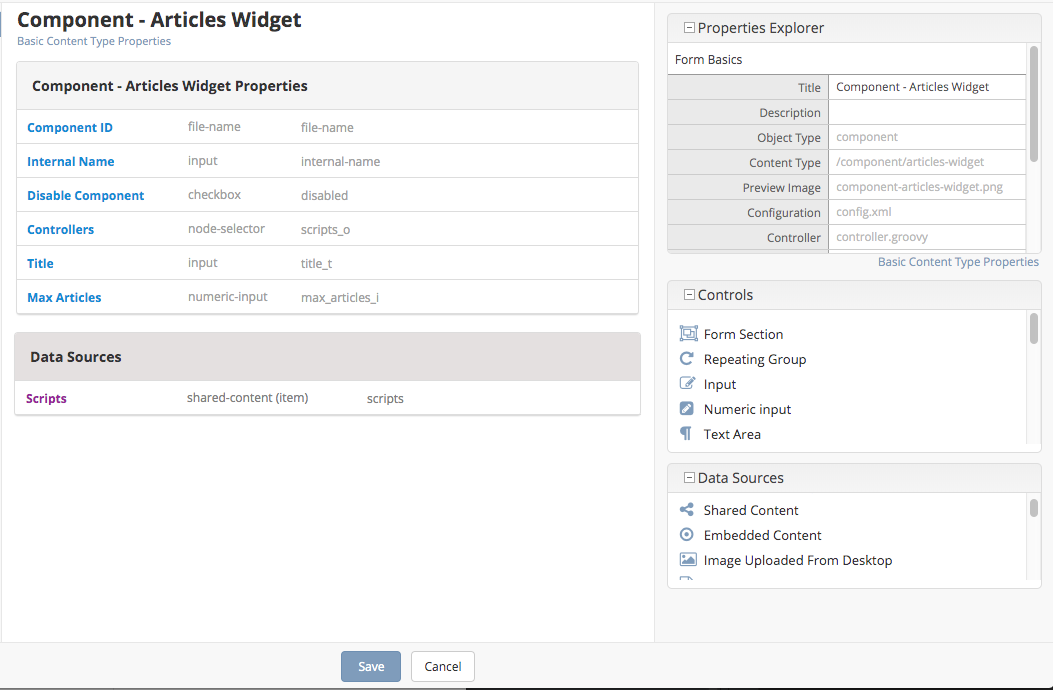 Template Articles Widget Component Content Type Model