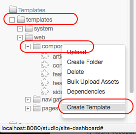 Template Component Create Controller