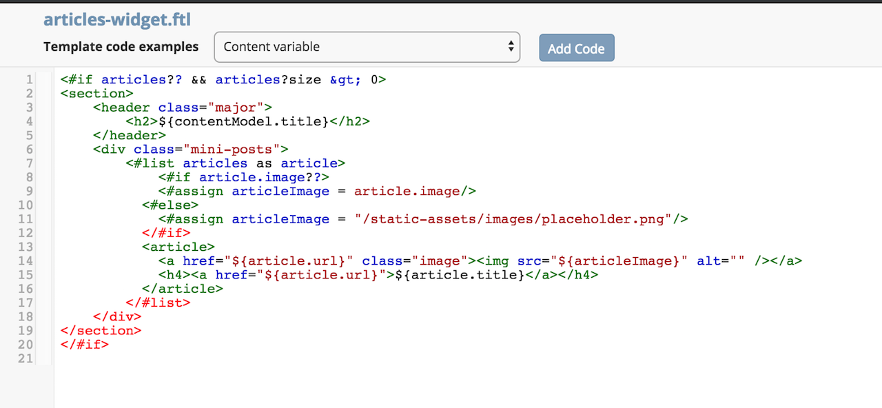 Template Component Controller