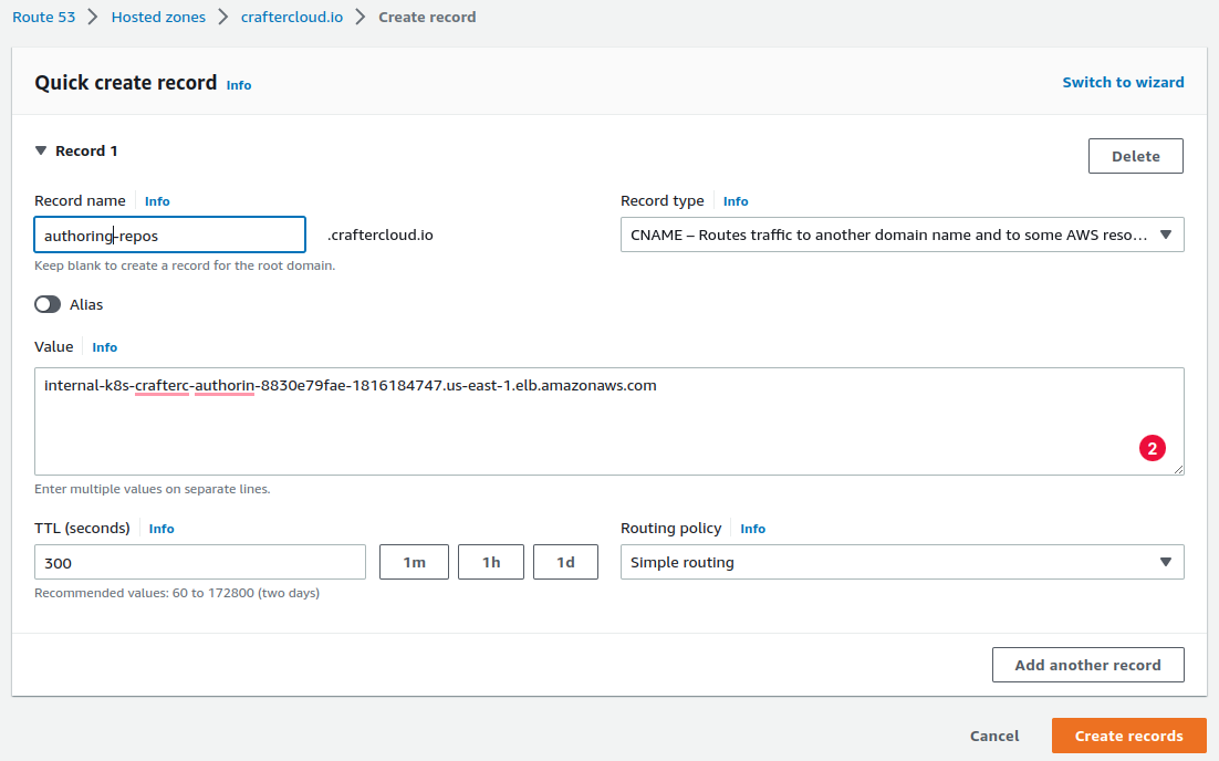 Studio Clustering using Kubernetes deployments - Route 53 record for internal load balancer