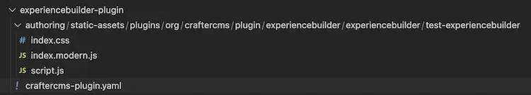 Experience Builder plugin directory/files
