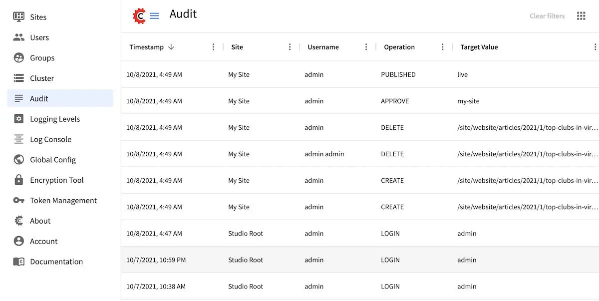 System Administrator - Navigation Menu Audit