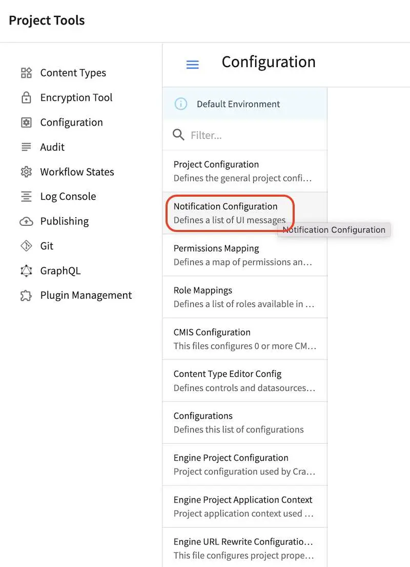 Configuration - Open "Notification Configuration"