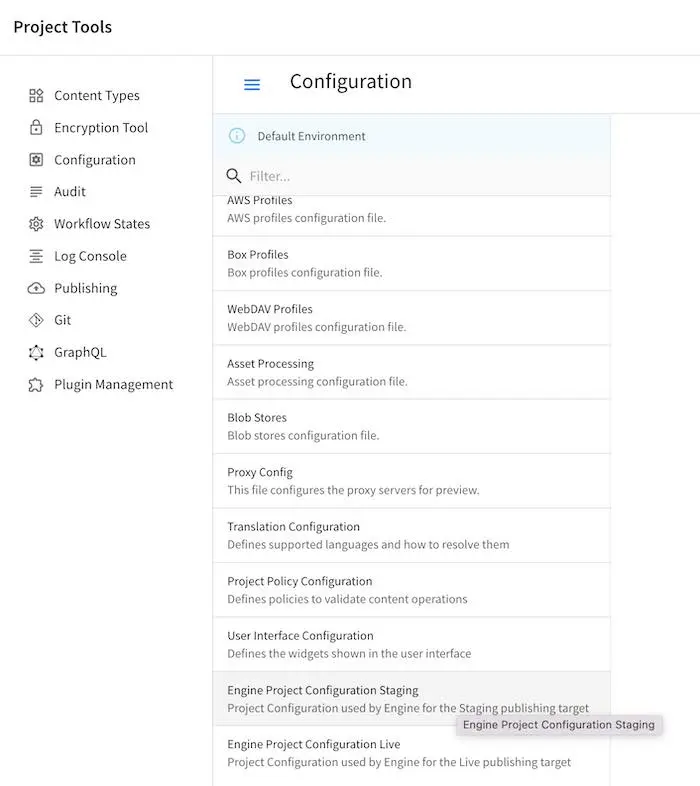 Multi-target Configuration - Project Tools override configuration files now listed in "Project Tools" -> "Configuration"