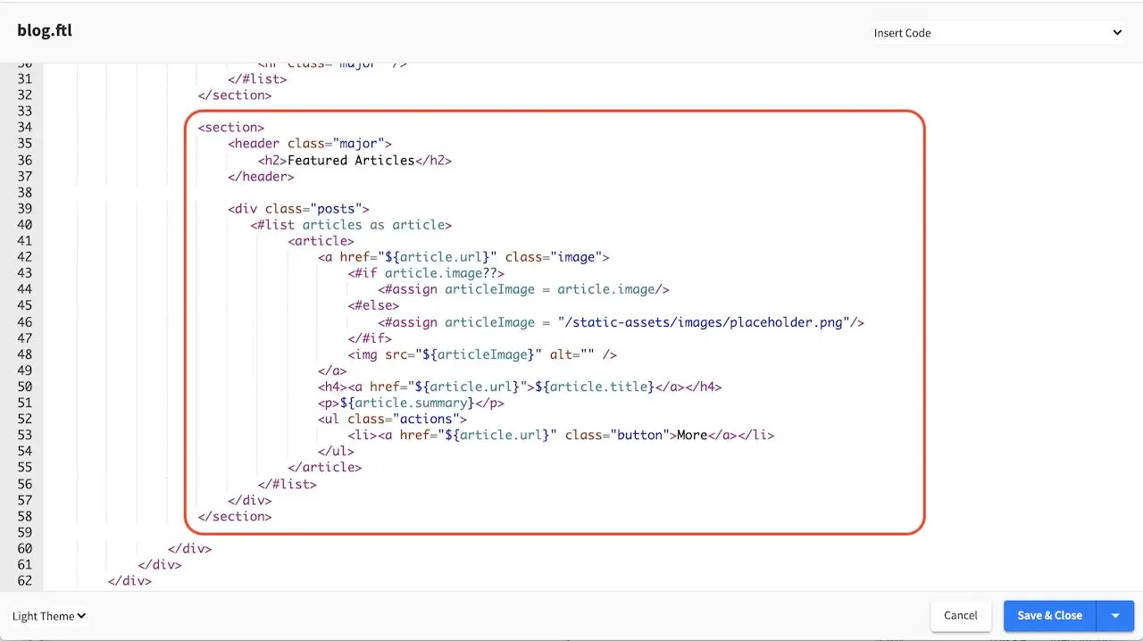 Template Modify FTL to Display Controller Script Output