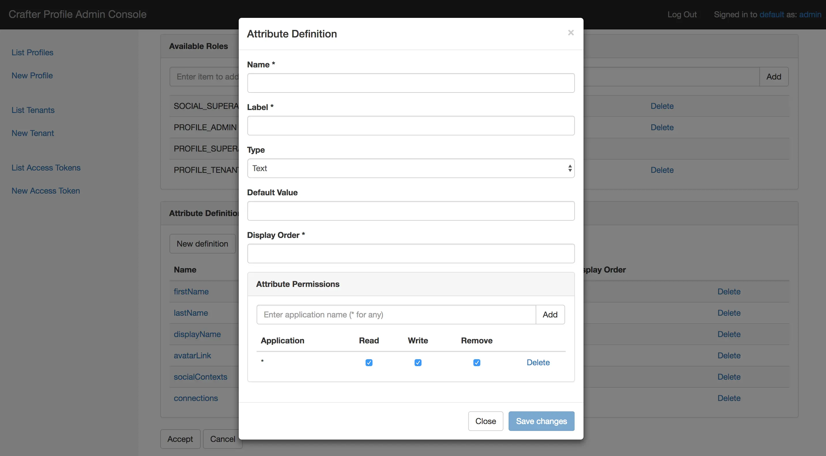 Crafter Profile update tenants attributes