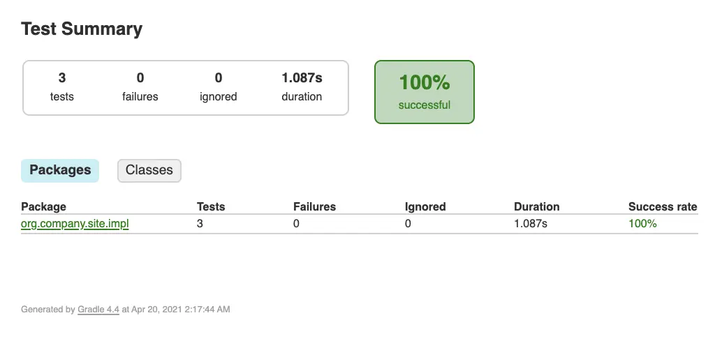 Unit Testing Groovy - Unit test  build report