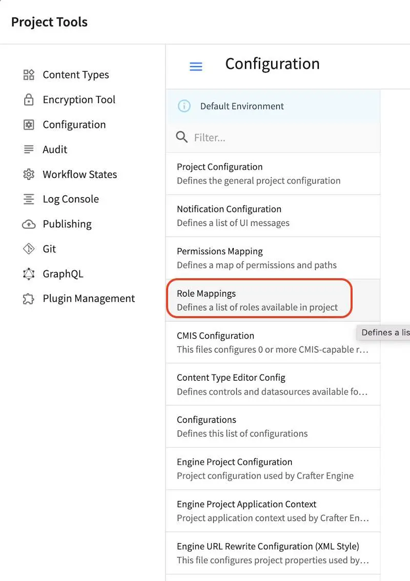 Configurations - Open Role Mappings