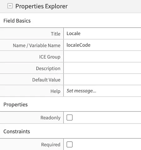 Form Control Locale Selector Properties