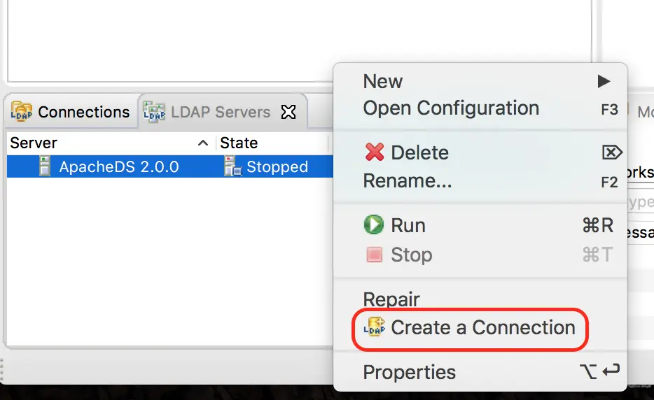 Apache Directory Studio - Create a Connection to the LDAP server