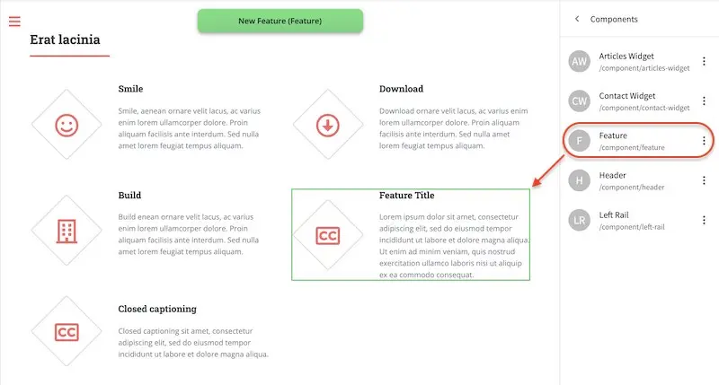 Content Author - Page Components New