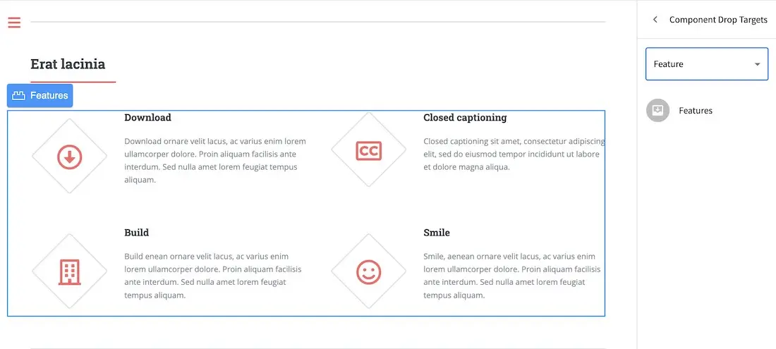 Navigating Studio - Experience Builder Panel Component Drop Targets