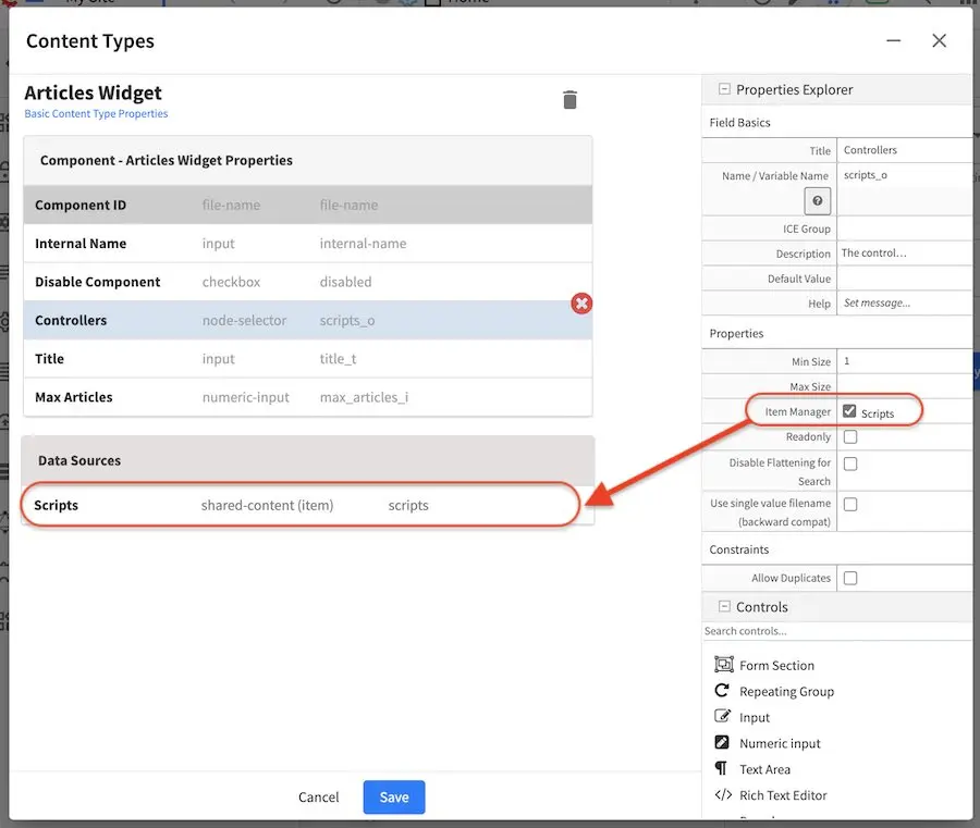 Targeting - Form Component Article Widget