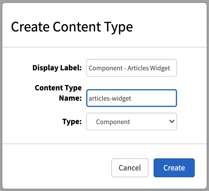 Template Create New Type Component Dialog