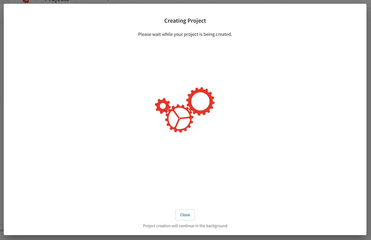 Your First Website - Creating a Project Spinner Dialog