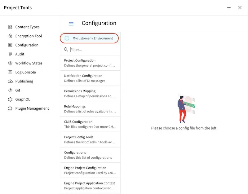 Active Environment Displayed in Project Tools Configuration