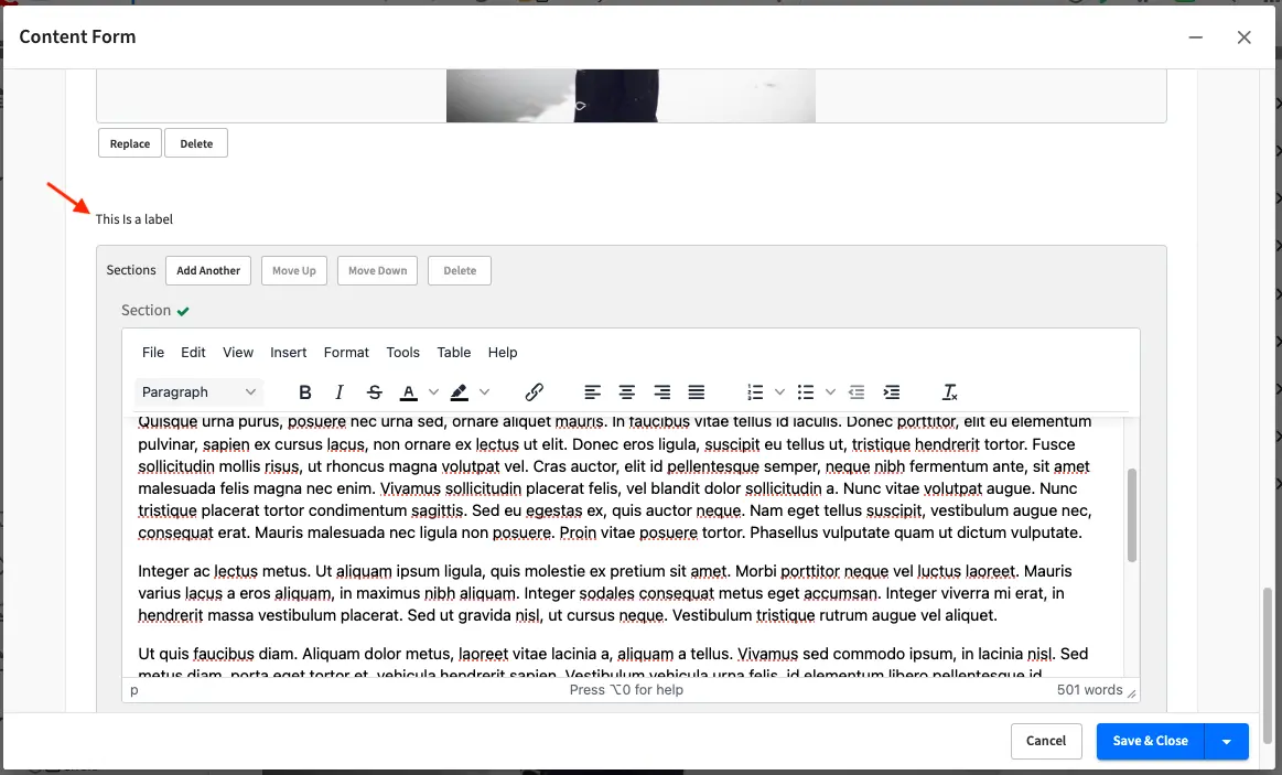 Form Control Label Example