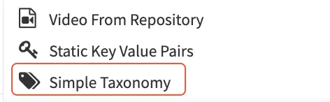 Form Control Data Source Simple Taxonomy