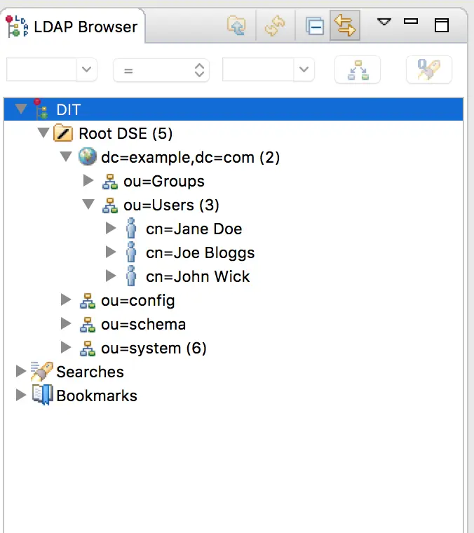 Apache Directory Studio - LDAP Browser Users Added
