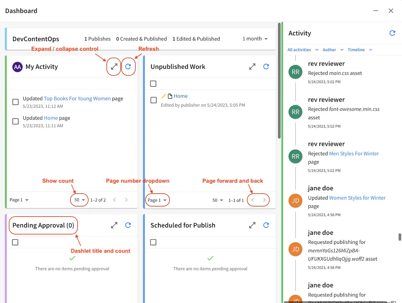 Navigating Studio - Project Dashboard